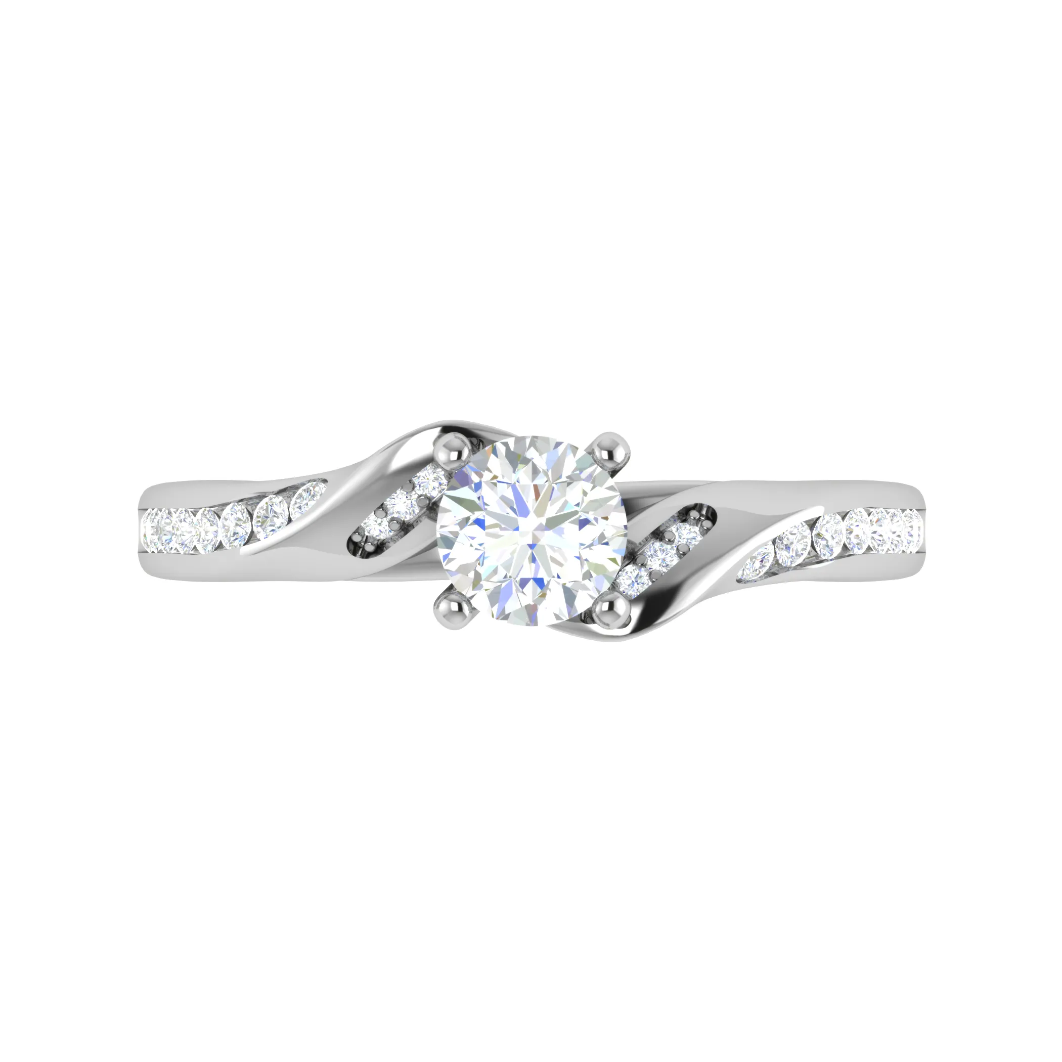 0.25 cts Solitaire Diamond Shank Platinum Ring for Women JL PT RV RD 122