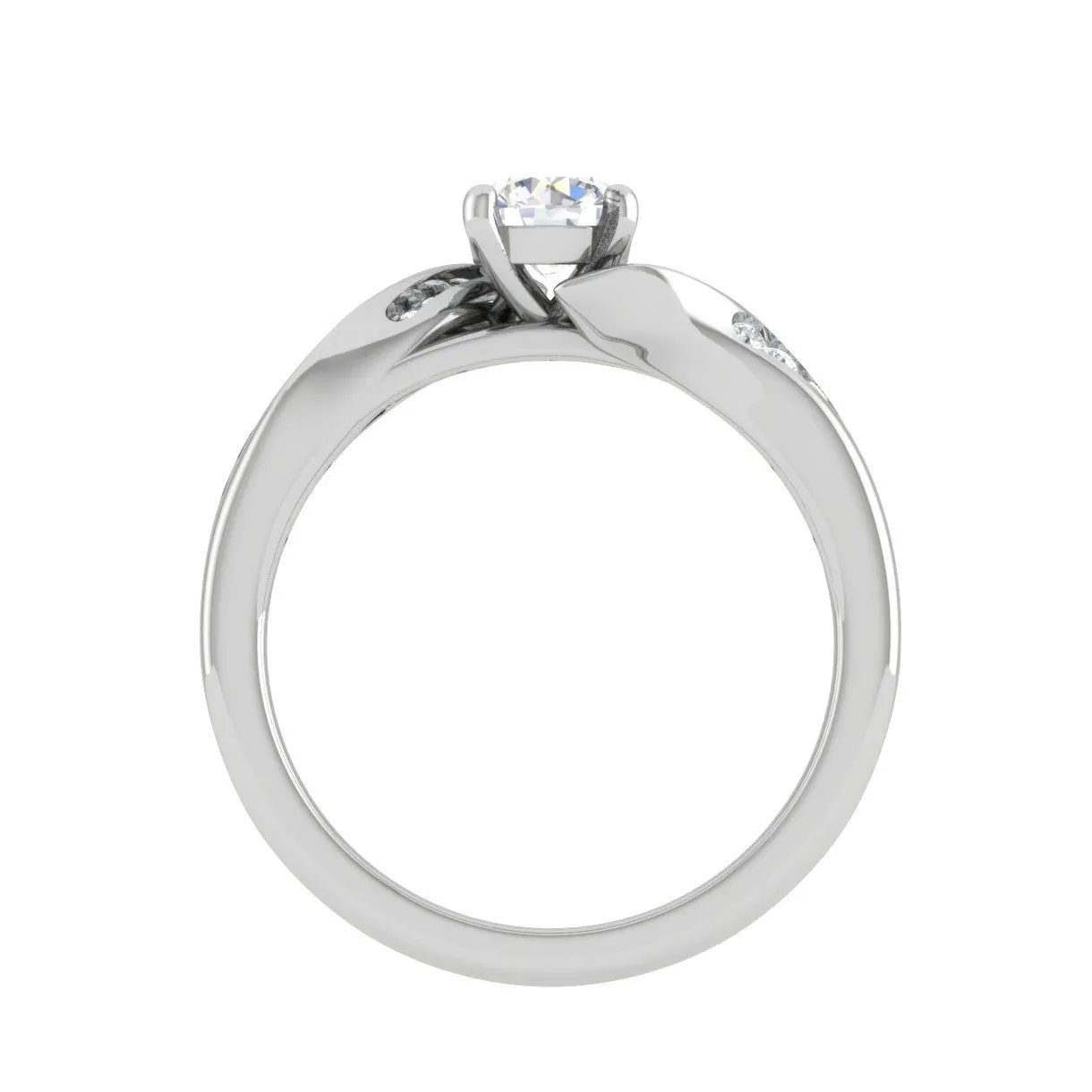 0.25 cts Solitaire Diamond Shank Platinum Ring for Women JL PT RV RD 122
