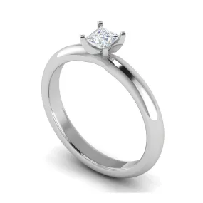 0.30 cts Princess Cut Solitaire Platinum Ring JL PT RS PR 123