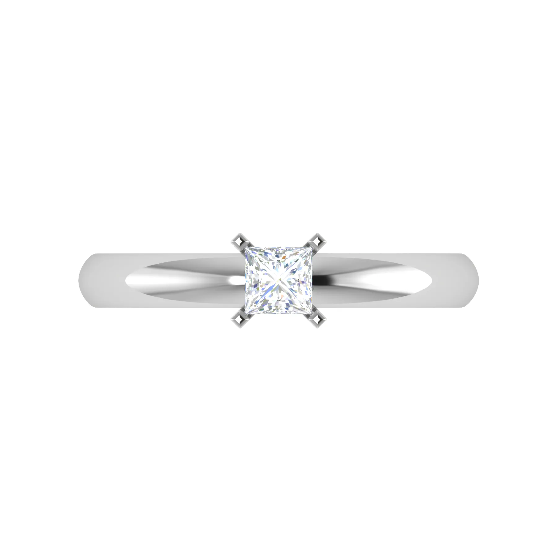 0.30 cts Princess Cut Solitaire Platinum Ring JL PT RS PR 123