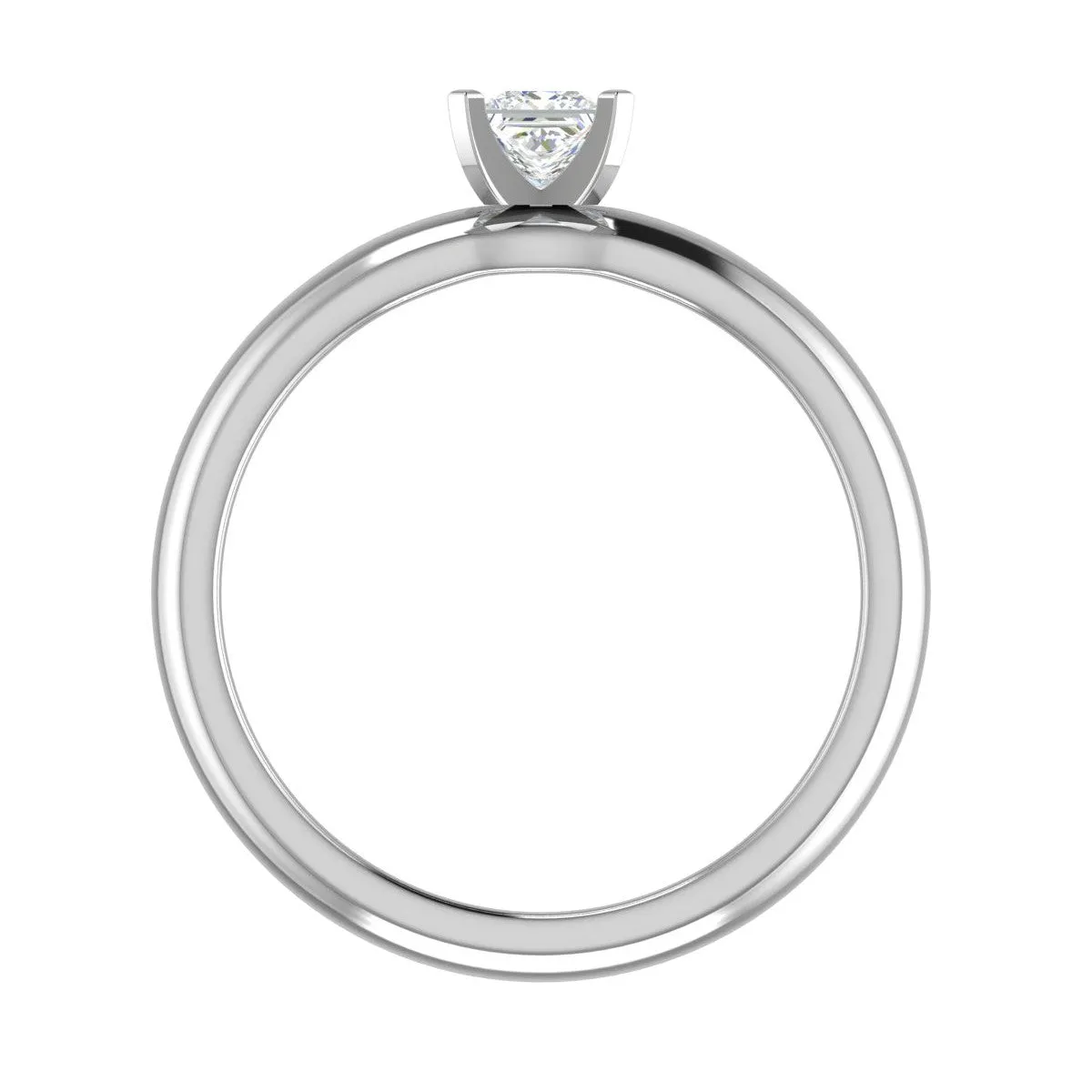 0.30 cts Princess Cut Solitaire Platinum Ring JL PT RS PR 123