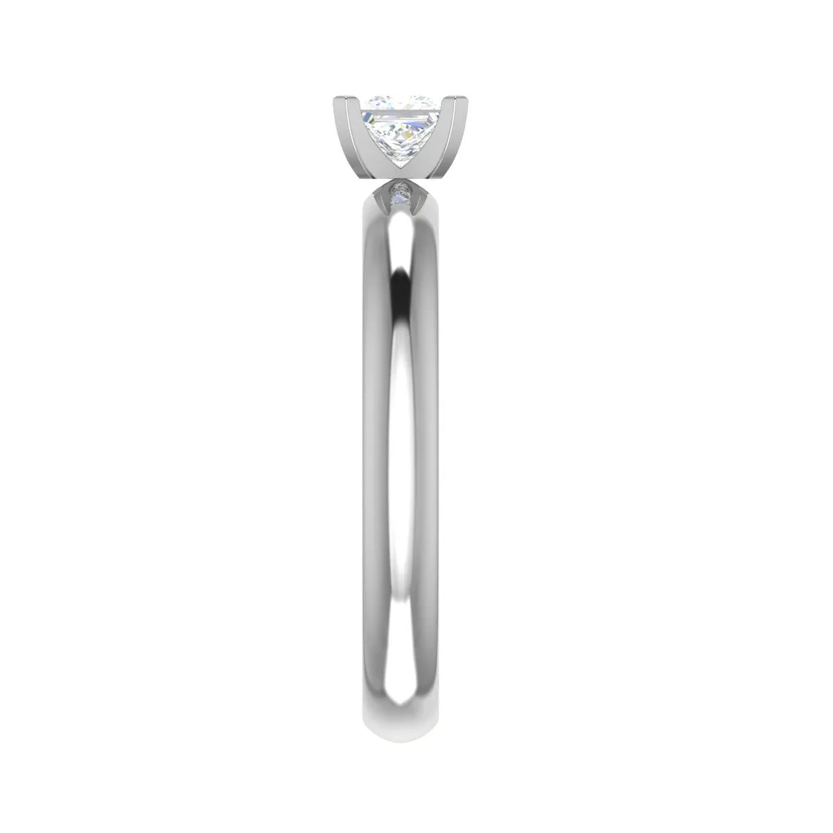 0.30 cts Princess Cut Solitaire Platinum Ring JL PT RS PR 123