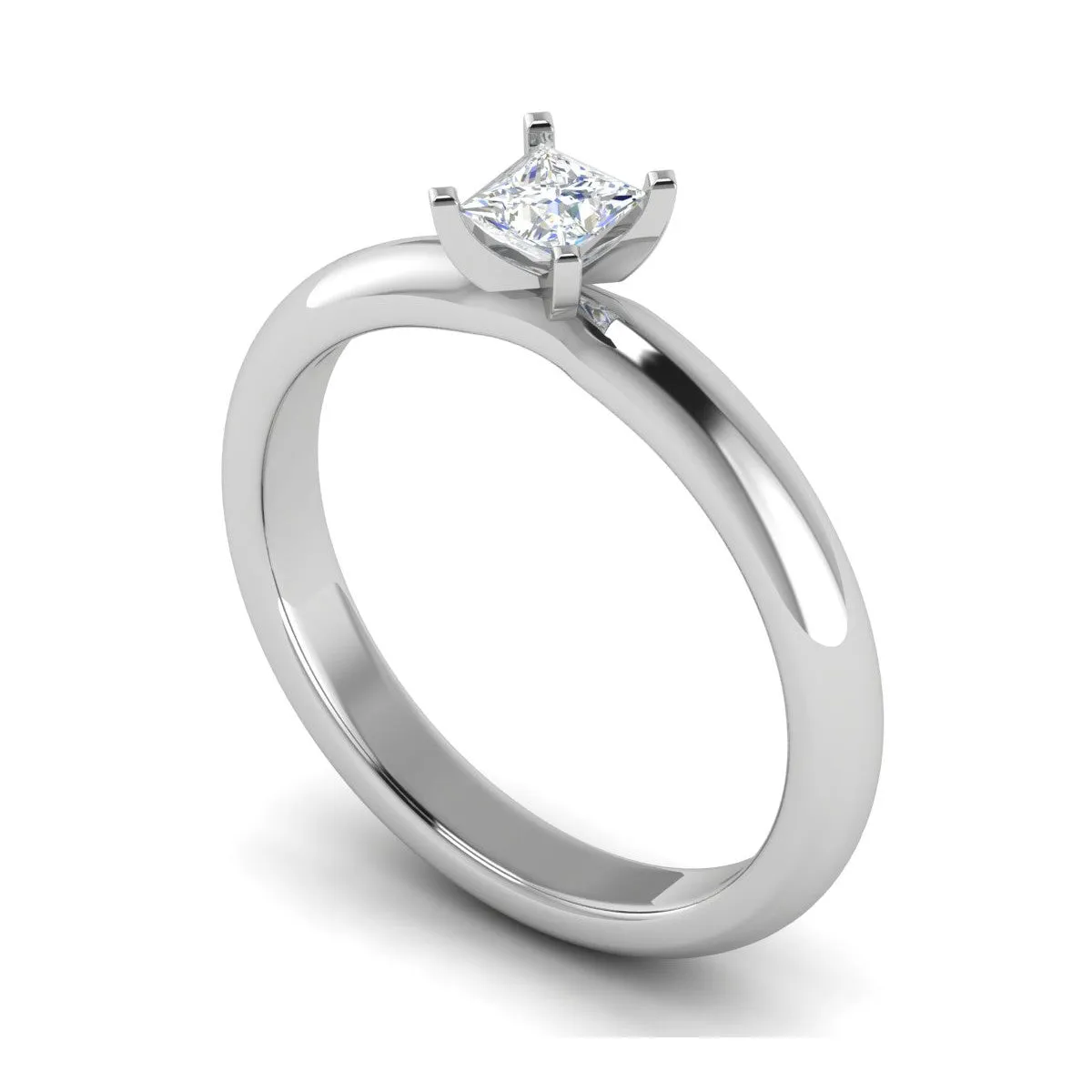 0.30 cts Princess Cut Solitaire Platinum Ring JL PT RS PR 123