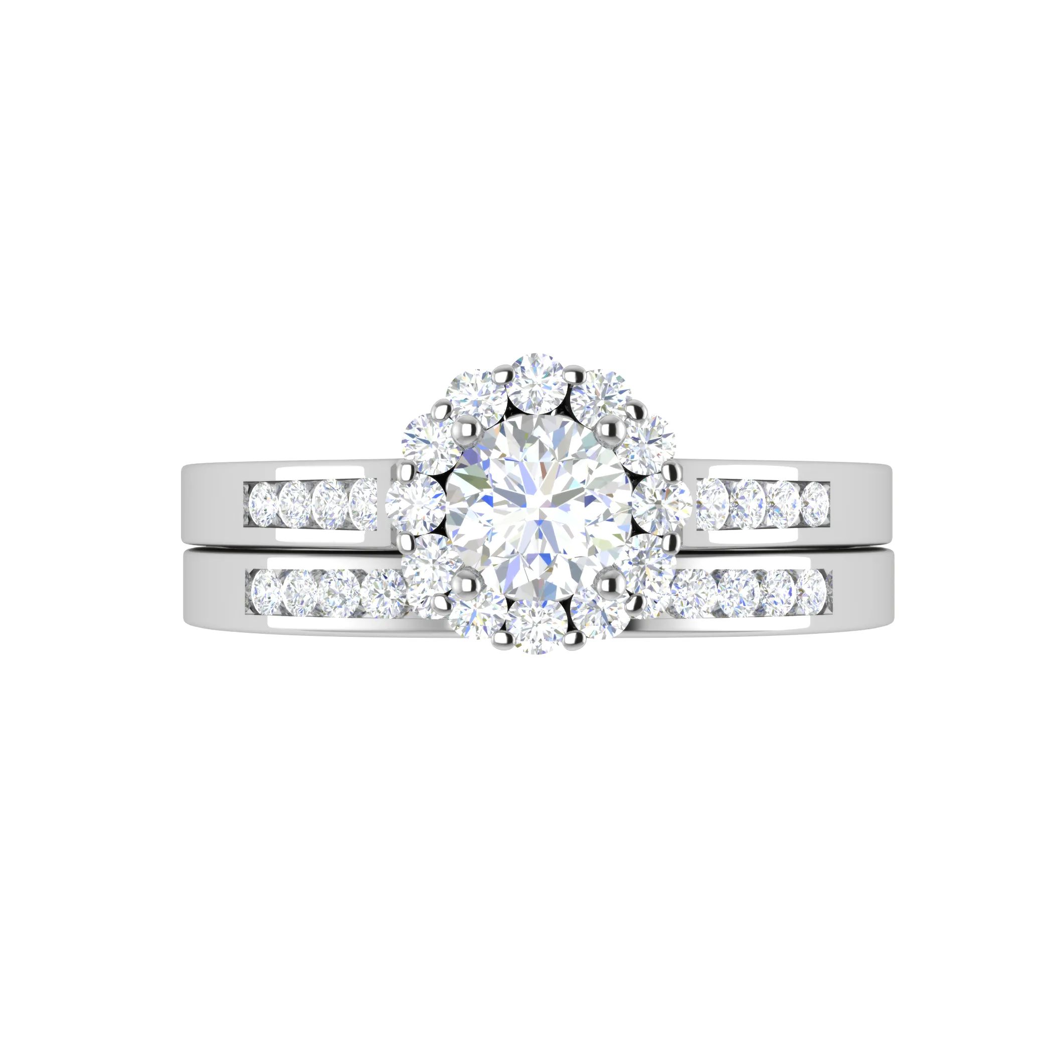 0.30 cts Solitaire Halo Diamond Split Shank Platinum Ring JL PT RH RD 302