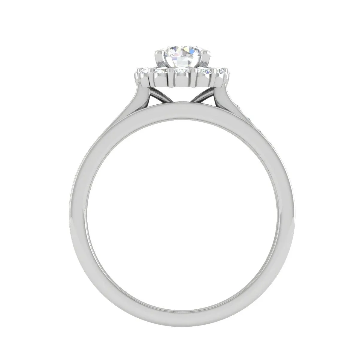 0.30 cts Solitaire Halo Diamond Split Shank Platinum Ring JL PT RH RD 302