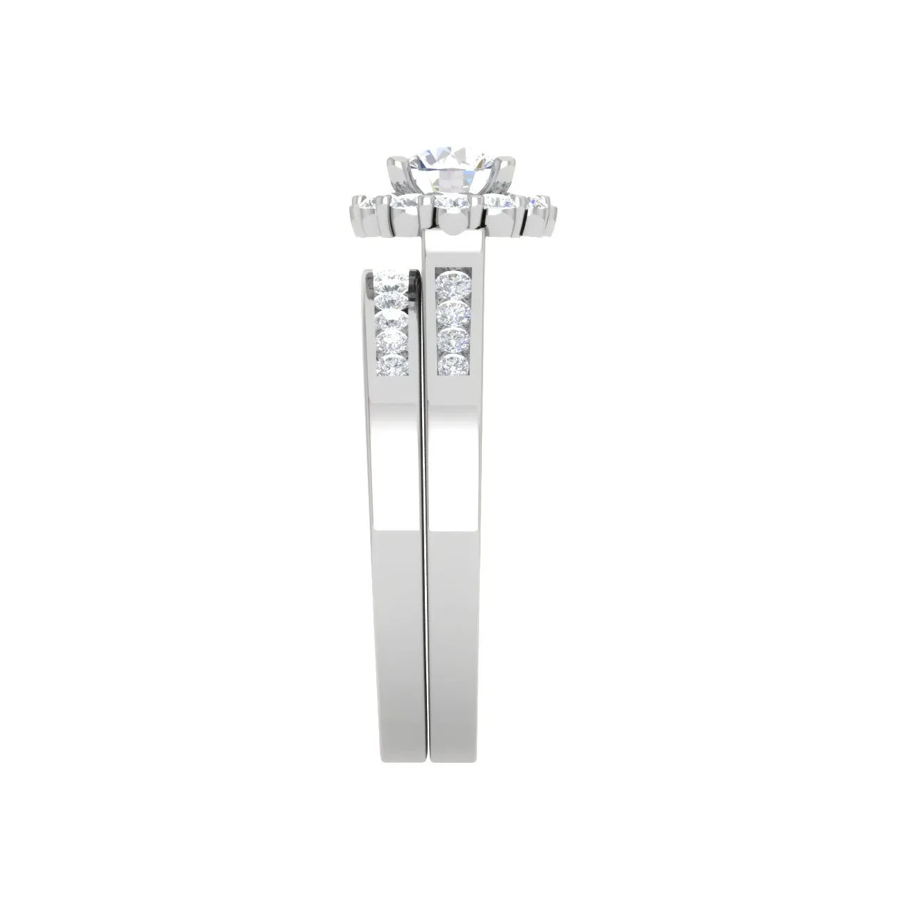 0.30 cts Solitaire Halo Diamond Split Shank Platinum Ring JL PT RH RD 302