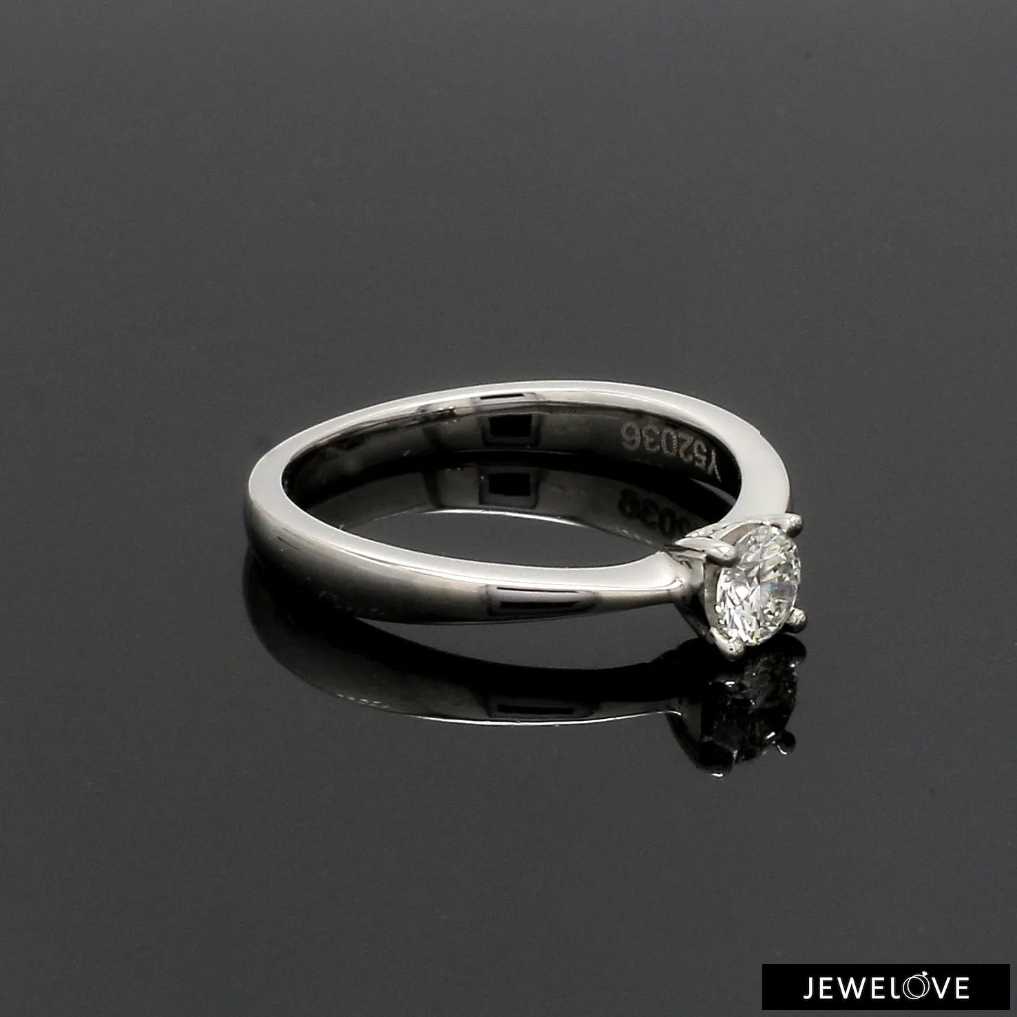 0.30 cts Solitaire Platinum Ring JL PT RS RD 117