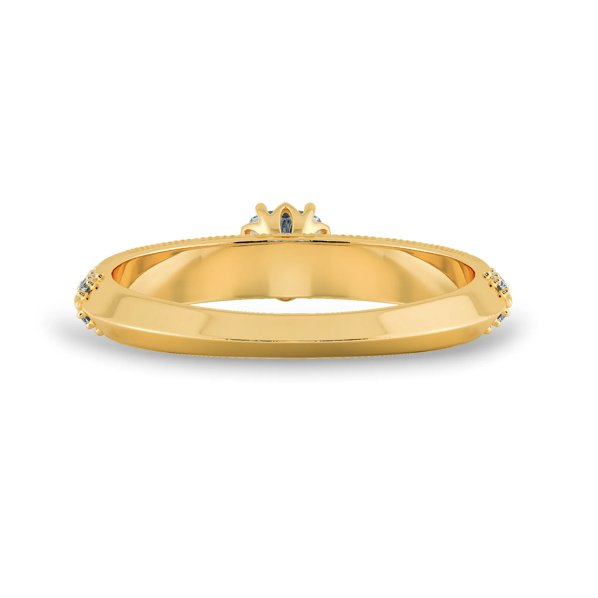 0.30cts. Cushion Cut Solitaire Diamond Split Shank 18K Yellow Gold Ring JL AU 1187Y