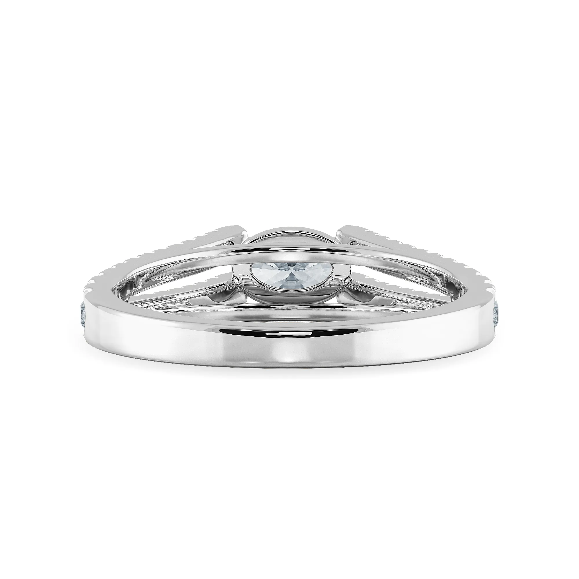 0.30cts Oval Cut Solitaire Diamond Split Shank Platinum Ring JL PT 1182