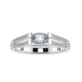 0.30cts Oval Cut Solitaire Diamond Split Shank Platinum Ring JL PT 1182