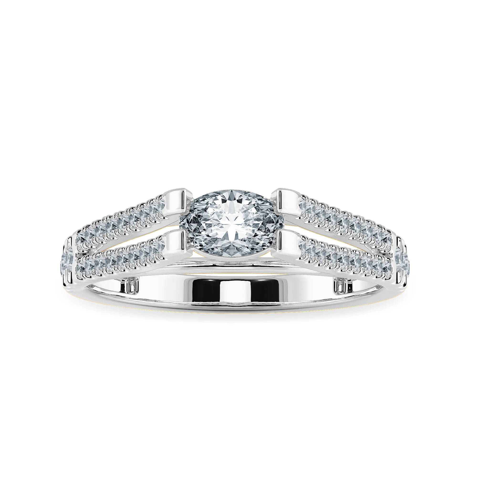 0.30cts Oval Cut Solitaire Diamond Split Shank Platinum Ring JL PT 1182
