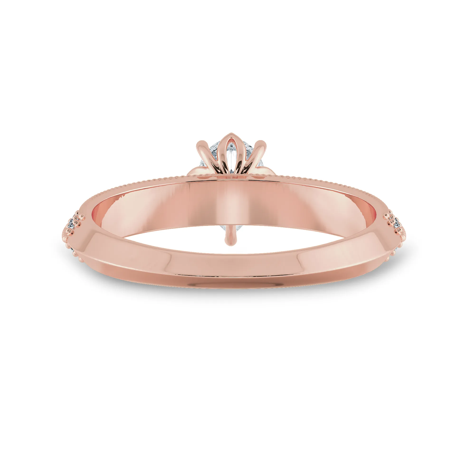 0.30cts. Pear Cut Solitaire Diamond Split Shank 18K Rose Gold Ring JL AU 1191R