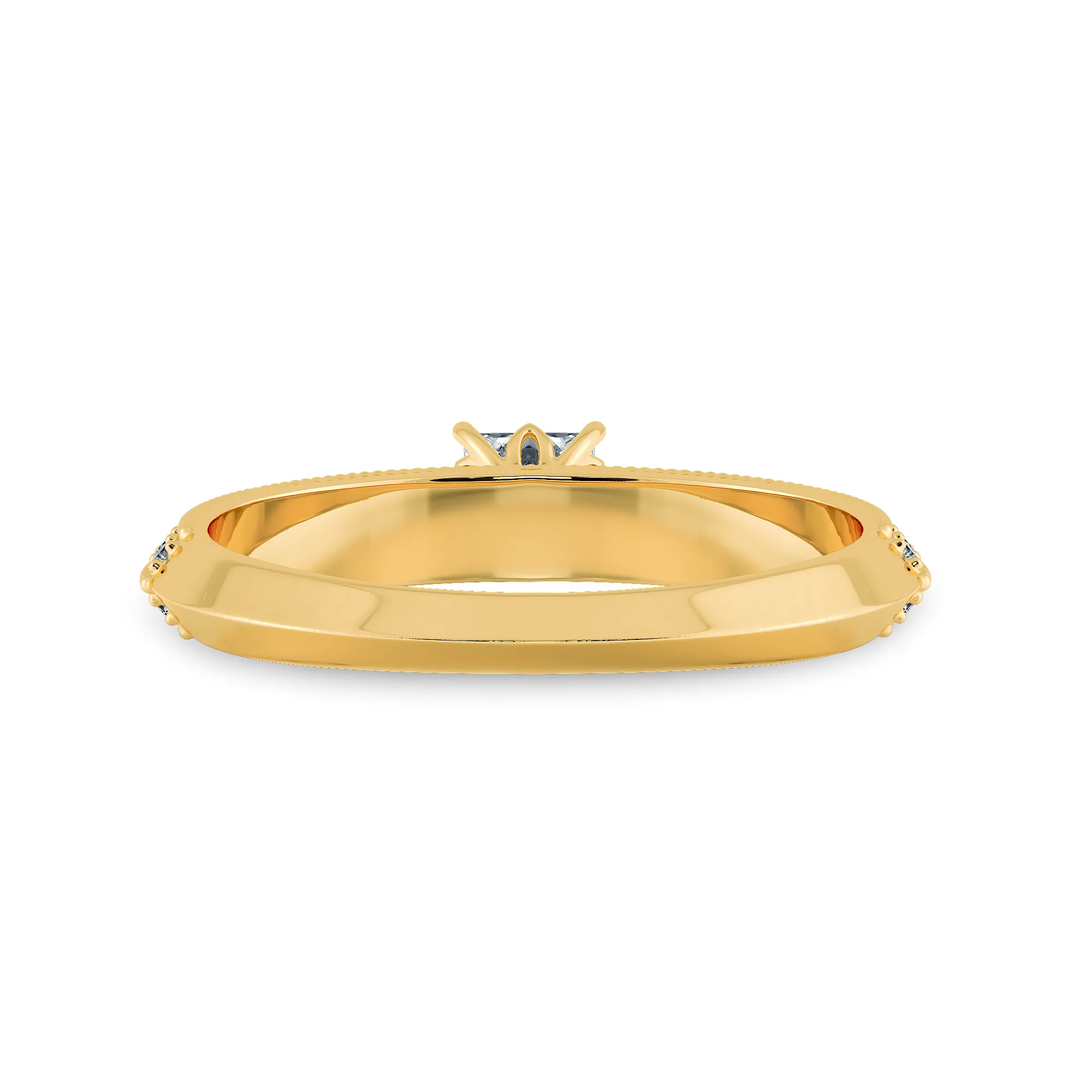 0.30cts. Princess Cut Solitaire Diamond Split Shank 18K Yellow Gold Ring JL AU 1186Y