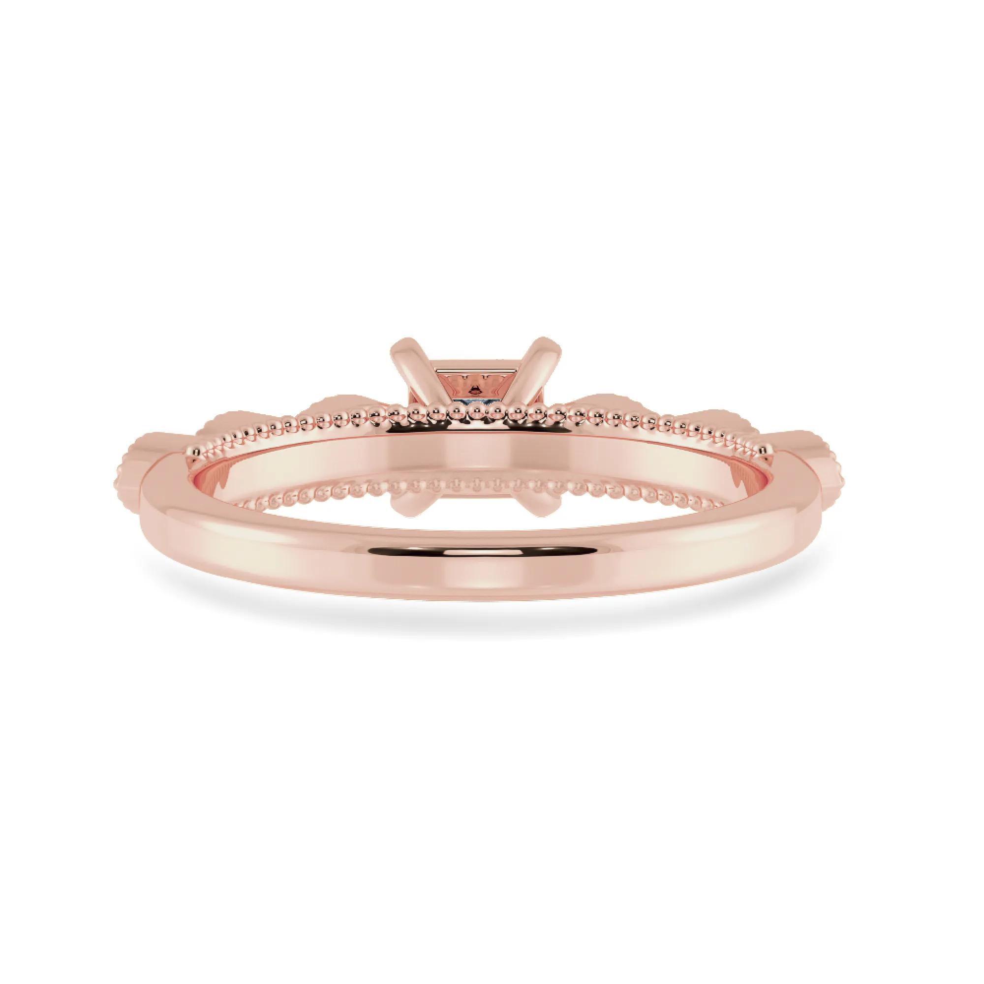 0.30cts. Princess Cut Solitaire with Marquise Diamond Accents 18K Rose Gold Ring JL AU 2012R