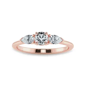 0.30cts. Solitaire with Pear Cut Diamond Accents 18K Rose Gold Ring JL AU 2020R