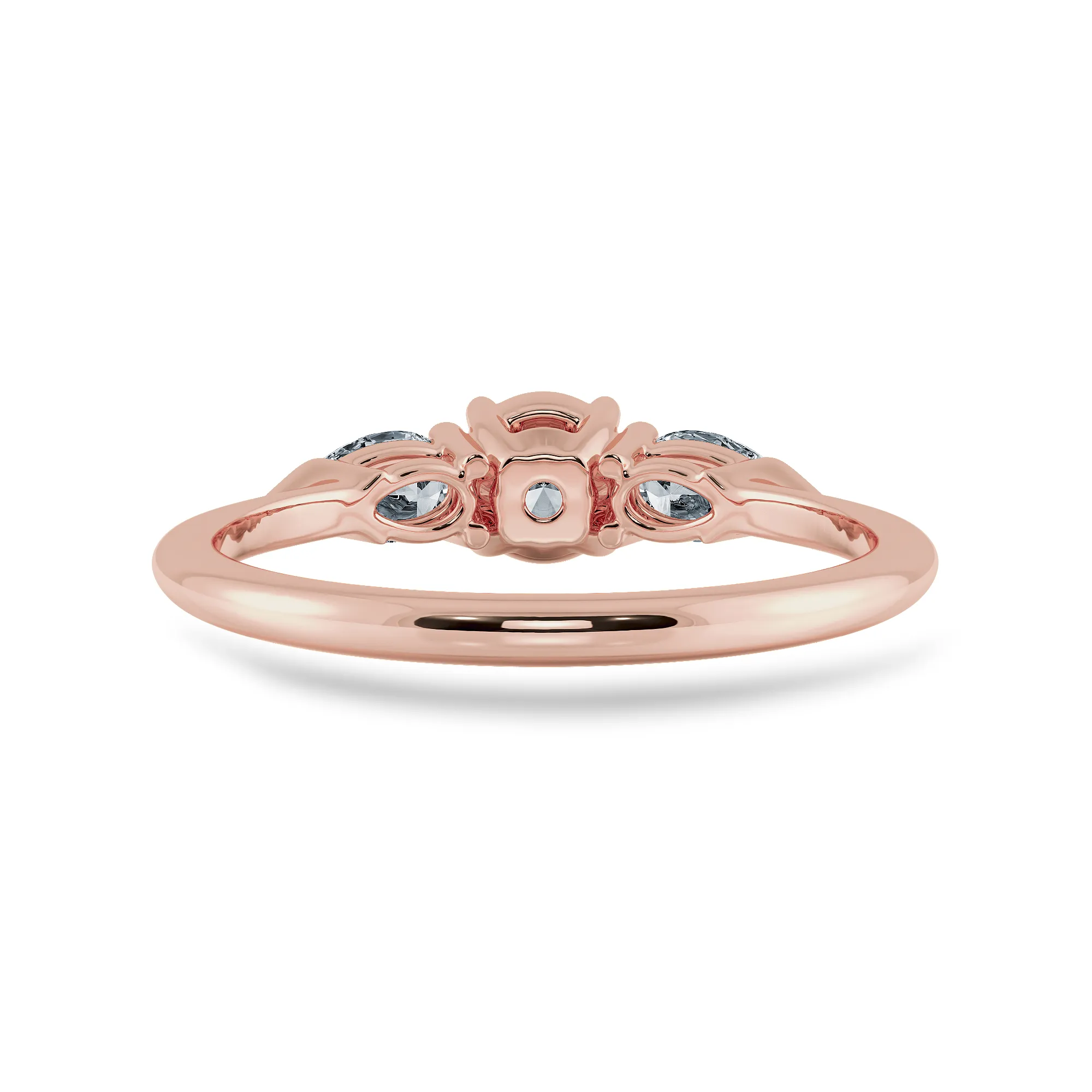 0.30cts. Solitaire with Pear Cut Diamond Accents 18K Rose Gold Ring JL AU 2020R