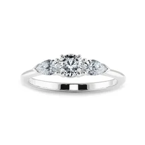 0.30cts Solitaire with Pear Cut Diamond Accents Platinum Ring JL PT 2020