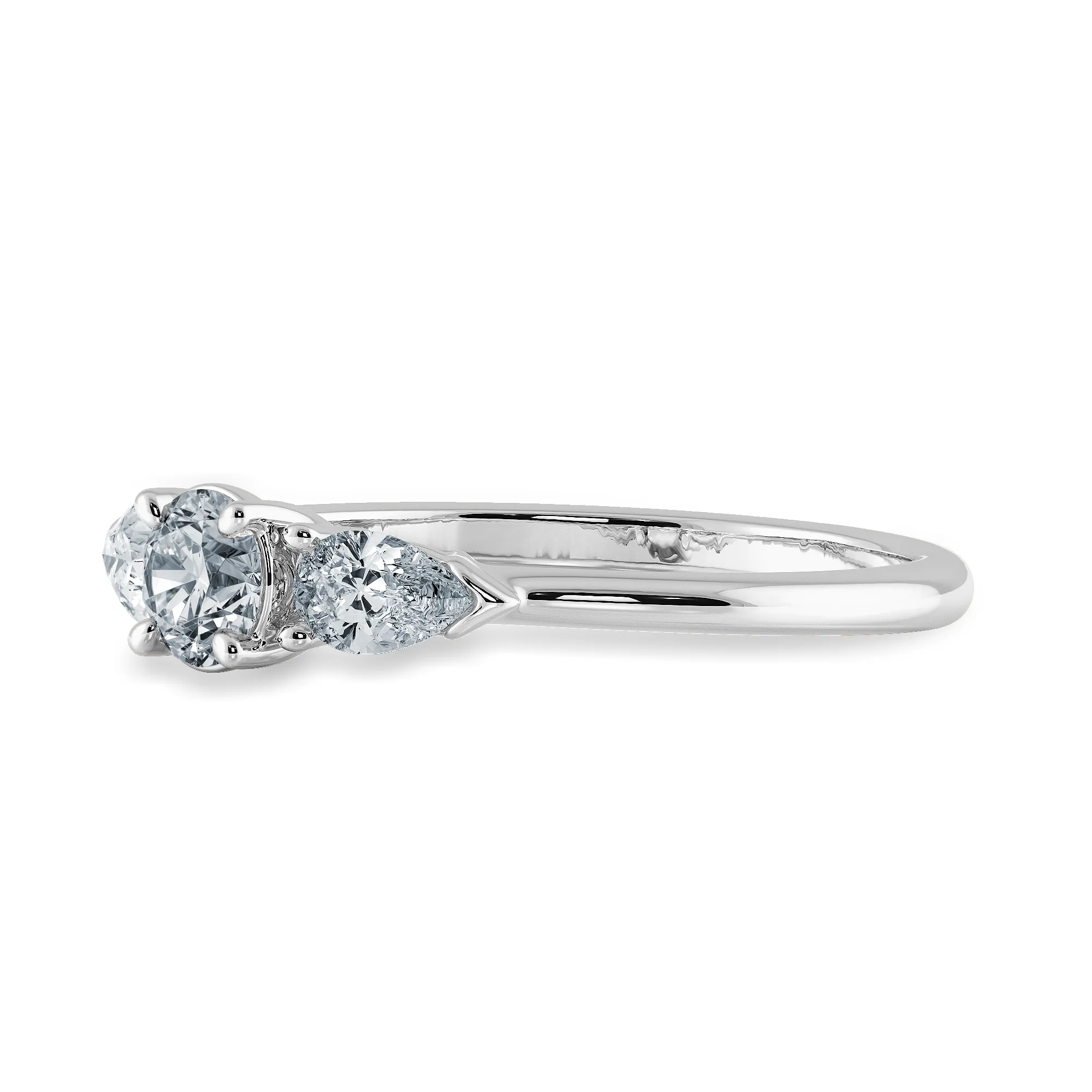 0.30cts Solitaire with Pear Cut Diamond Accents Platinum Ring JL PT 2020