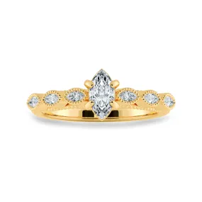 0.30ts. Marquise Cut Solitaire Diamond Accents 18K Yellow Gold Ring JL AU 2019Y