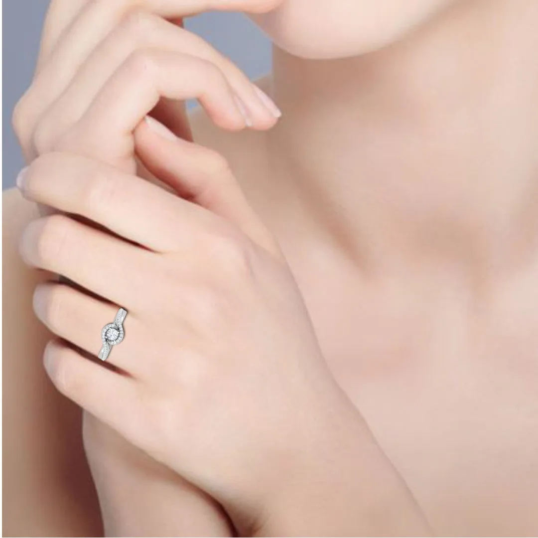 0.50 cts Designer Solitaire Diamond Platinum Ring JL PT RP RD 200