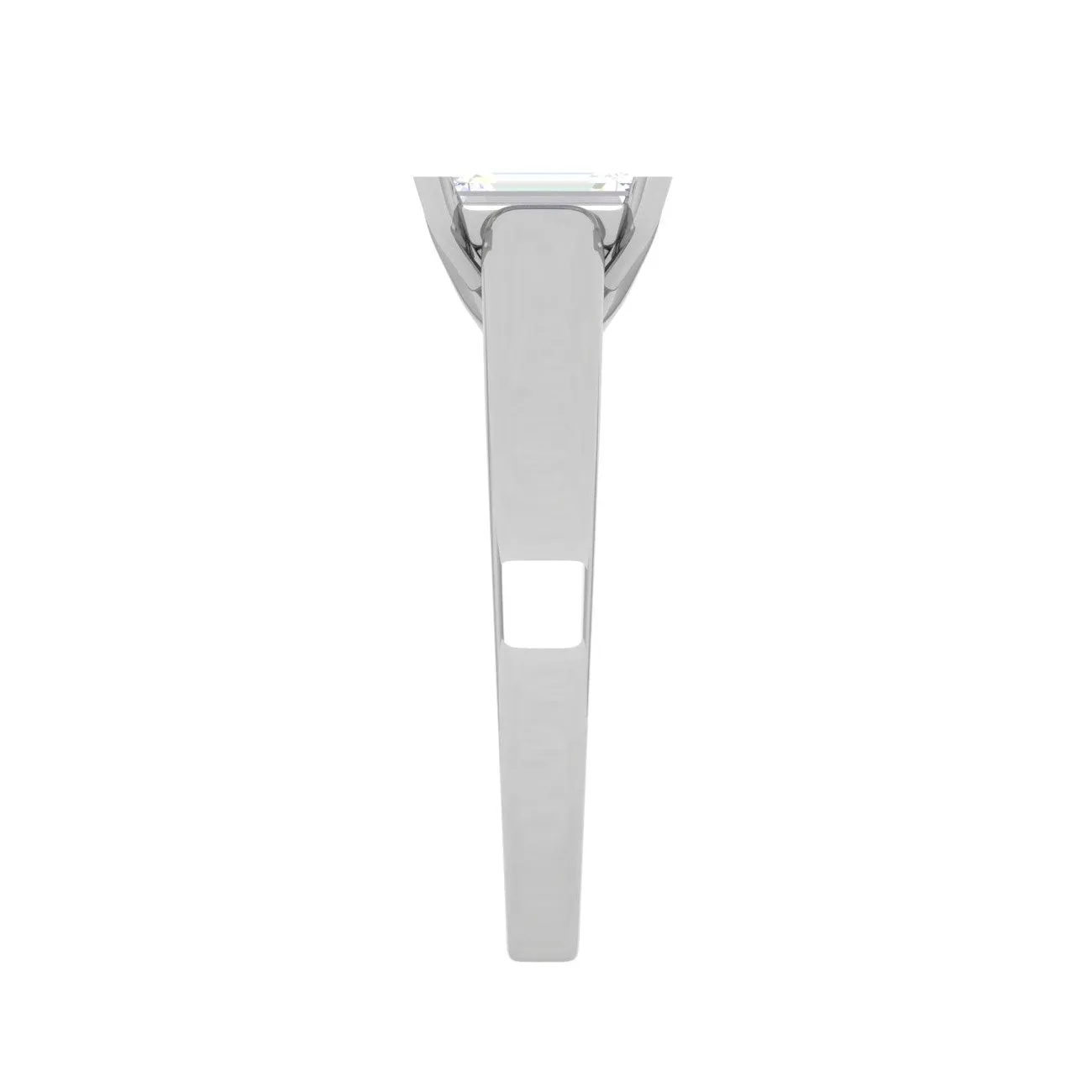 0.50 cts Emerald Cut Solitaire Diamond Platinum Ring JL PT RS EM 127-A