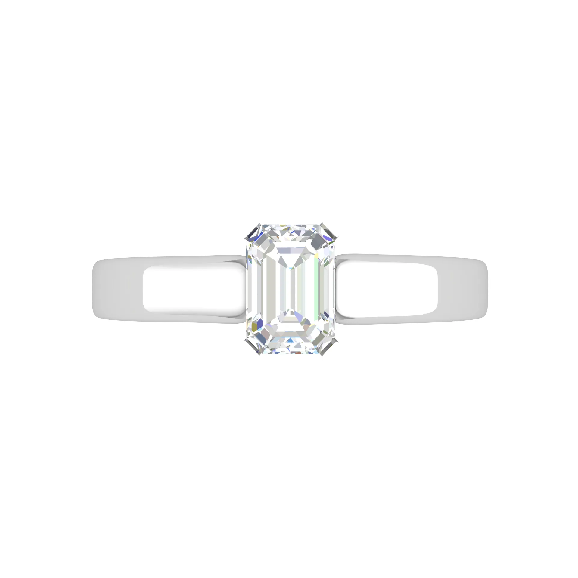 0.50 cts Emerald Cut Solitaire Diamond Platinum Ring JL PT RS EM 127-A