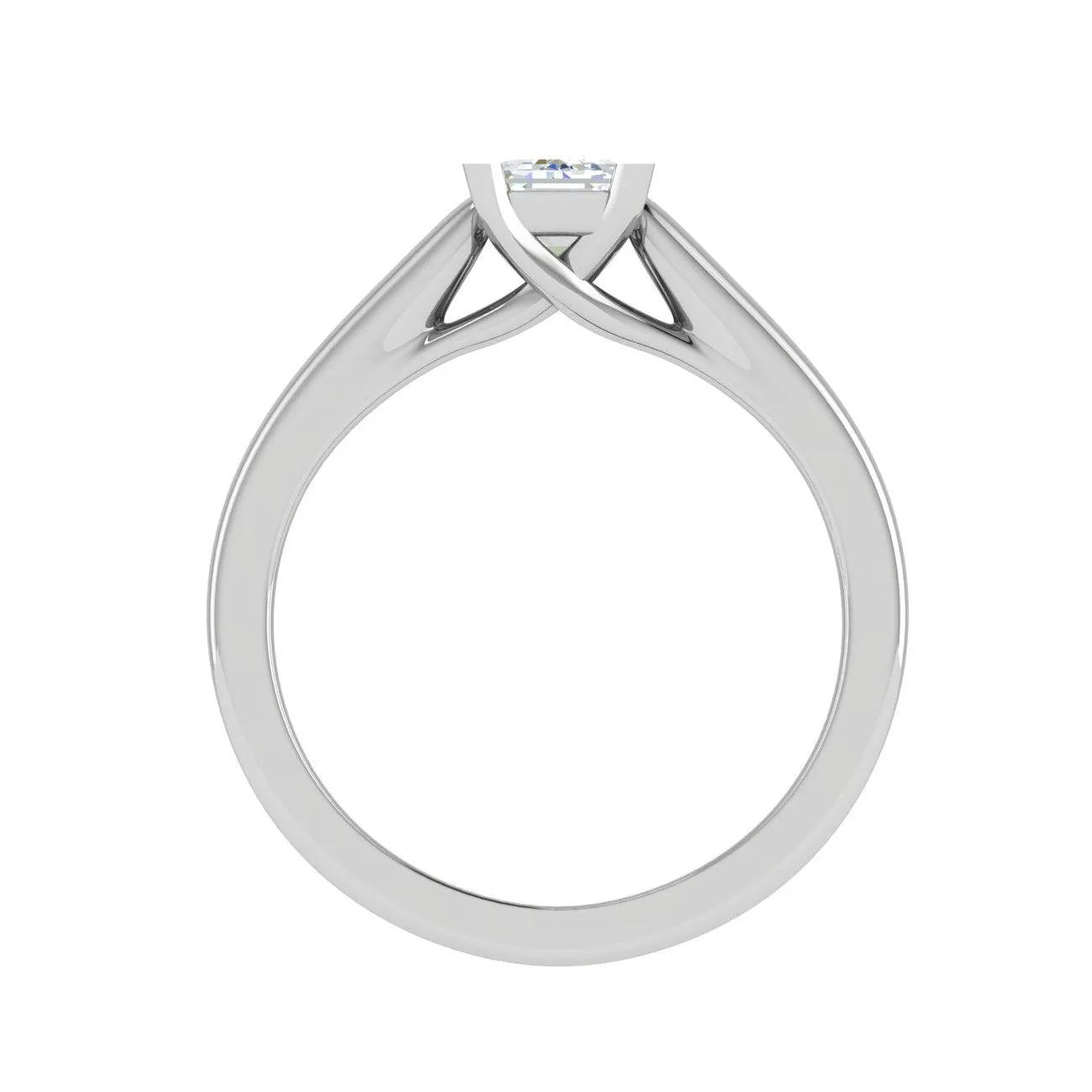0.50 cts Emerald Cut Solitaire Diamond Platinum Ring JL PT RS EM 127-A