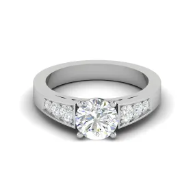 0.50 cts. Solitaire Diamond Shank Platinum Ring JL PT IM1704