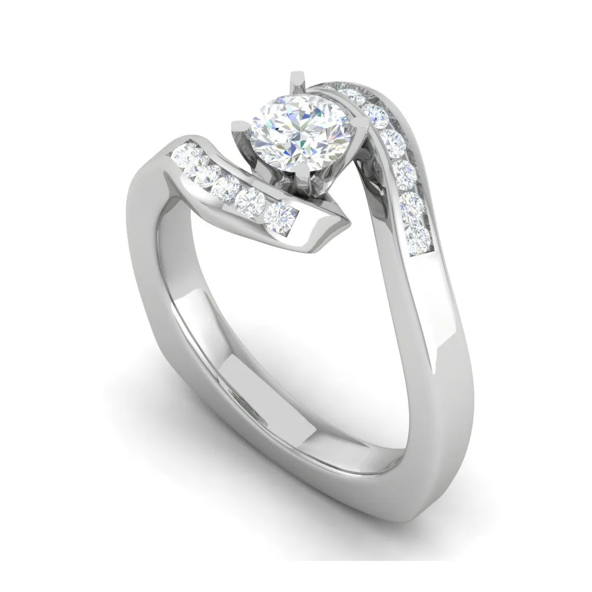 0.50 cts Solitaire Diamond Shank Platinum Ring JL PT RP RD 127
