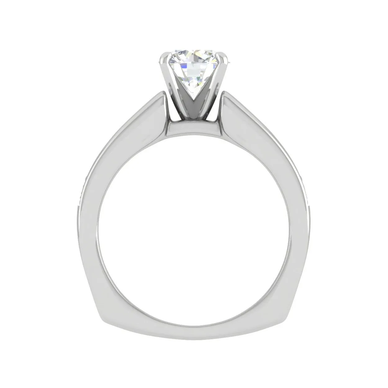 0.50 cts Solitaire Diamond Split Shank Platinum Ring JL PT WB5667E