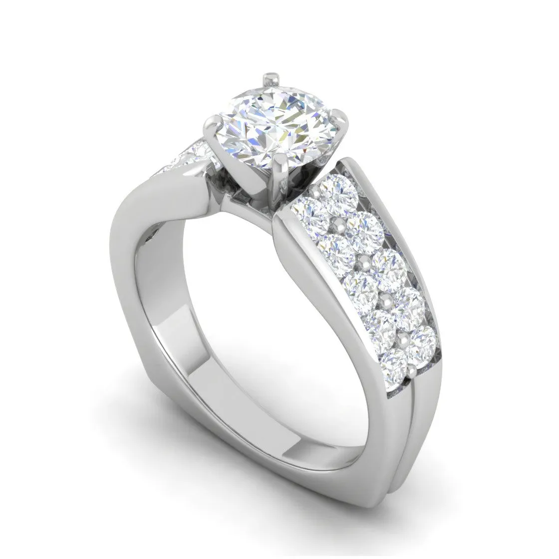 0.50 cts Solitaire Diamond Split Shank Platinum Ring JL PT WB5667E