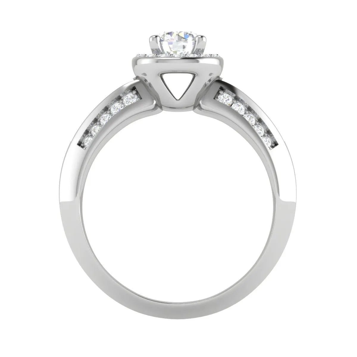 0.50 cts Solitaire Halo Diamond Split Shank Platinum Ring JL PT RP RD 210