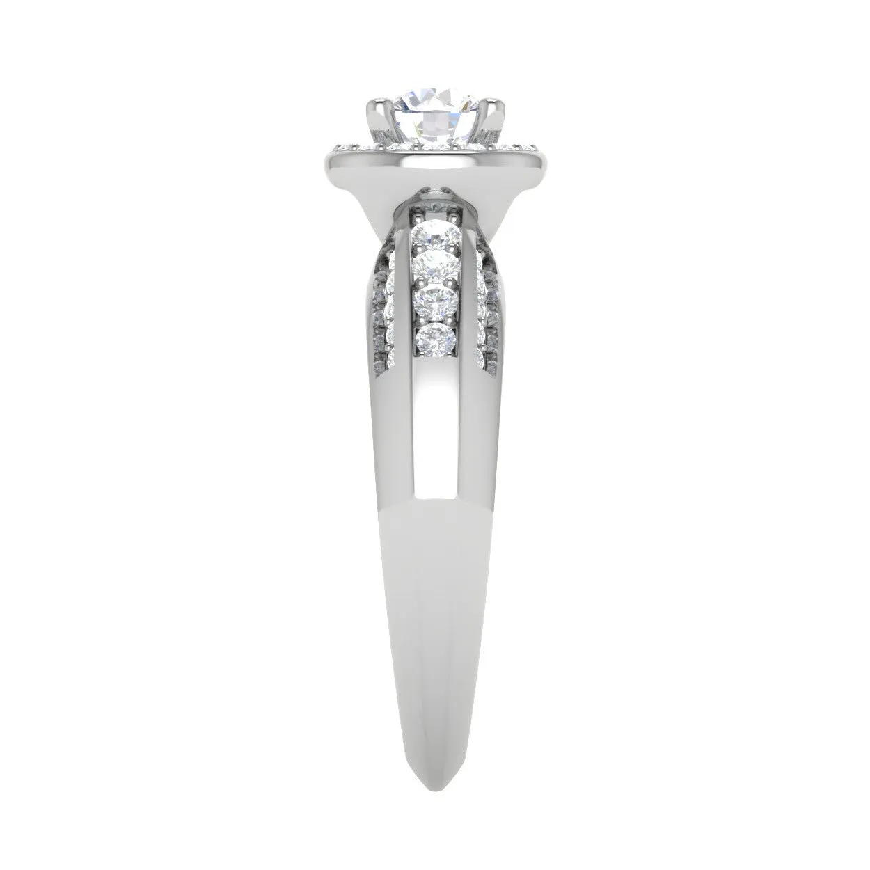 0.50 cts Solitaire Halo Diamond Split Shank Platinum Ring JL PT RP RD 210