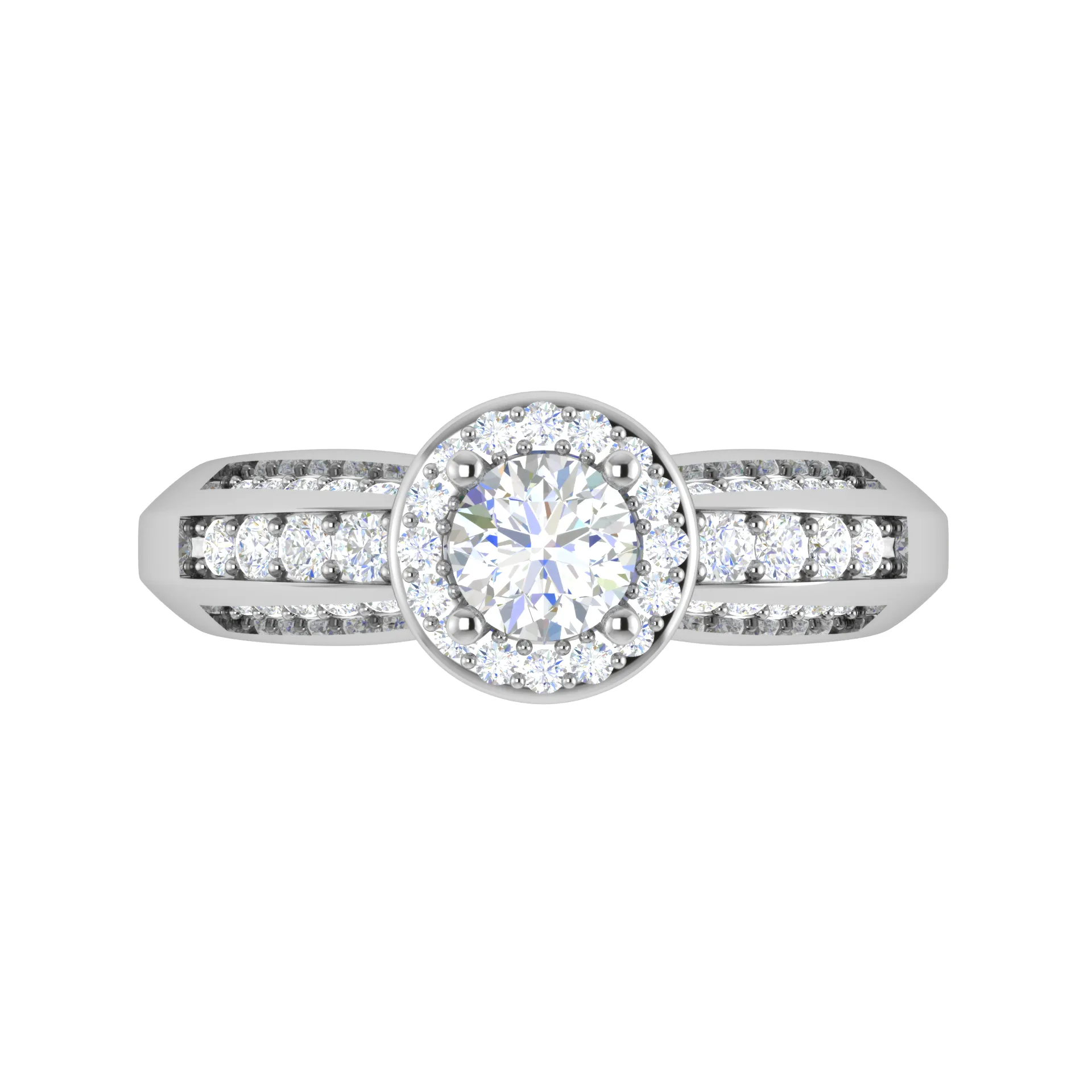 0.50 cts Solitaire Halo Diamond Split Shank Platinum Ring JL PT RP RD 210
