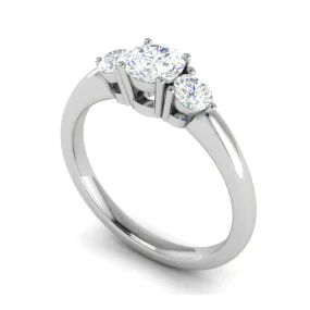 0.50 cts. Solitaire Three Stone Platinum Diamond Engagement Ring JL PT R3 RD 161