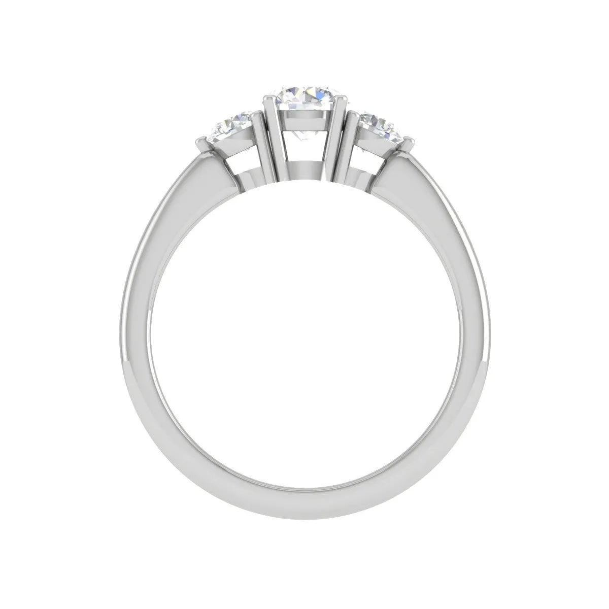 0.50 cts. Solitaire Three Stone Platinum Diamond Engagement Ring JL PT R3 RD 161