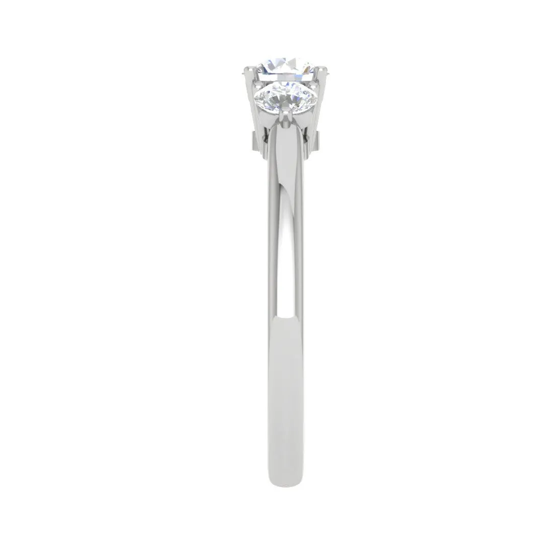 0.50 cts. Solitaire Three Stone Platinum Diamond Engagement Ring JL PT R3 RD 161