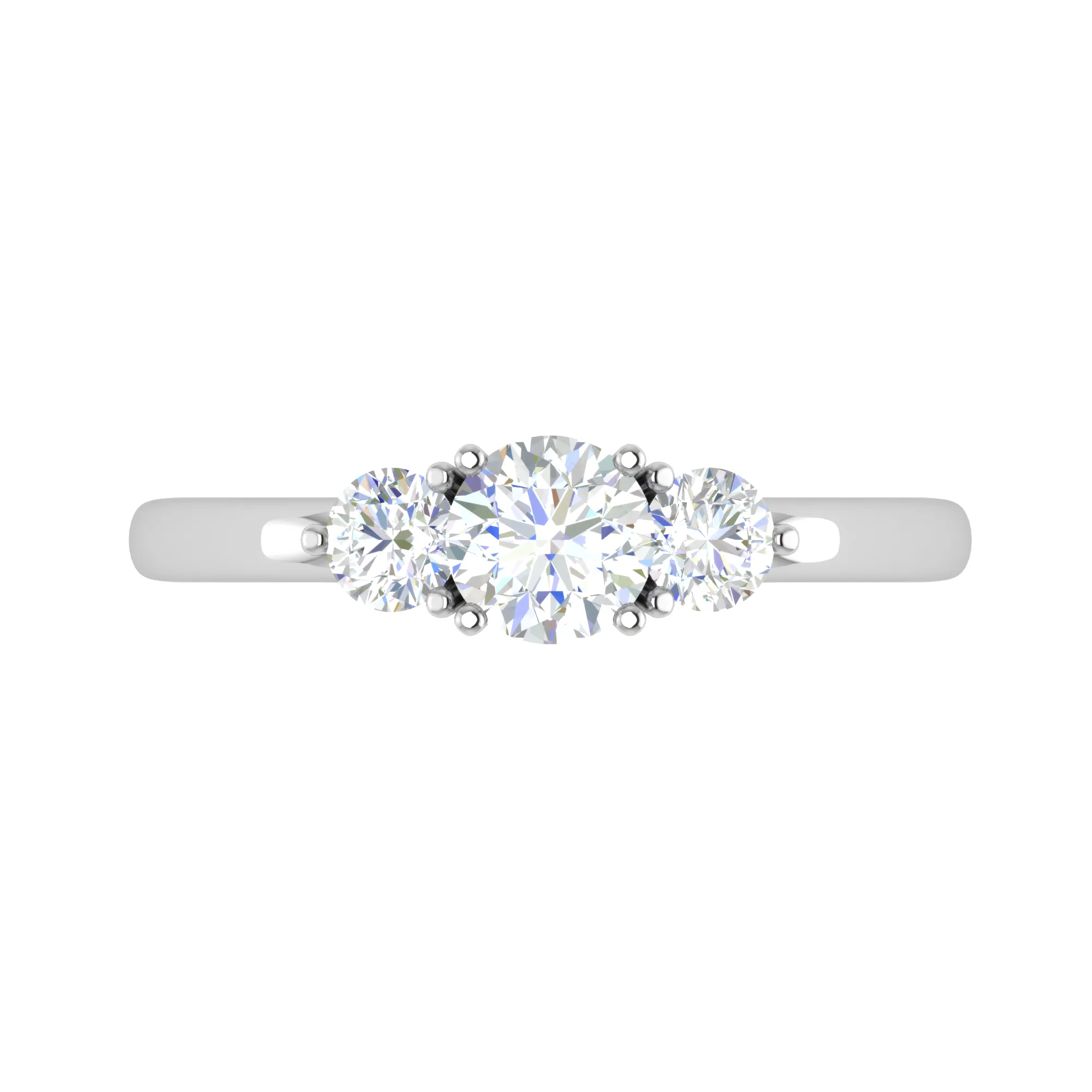 0.50 cts. Solitaire Three Stone Platinum Diamond Engagement Ring JL PT R3 RD 161