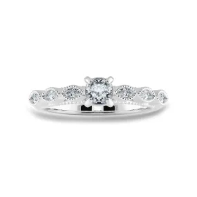 0.50cts. Cushion Cut Solitaire with Marquise Cut Diamond Accents Platinum Ring JL PT 2013-A