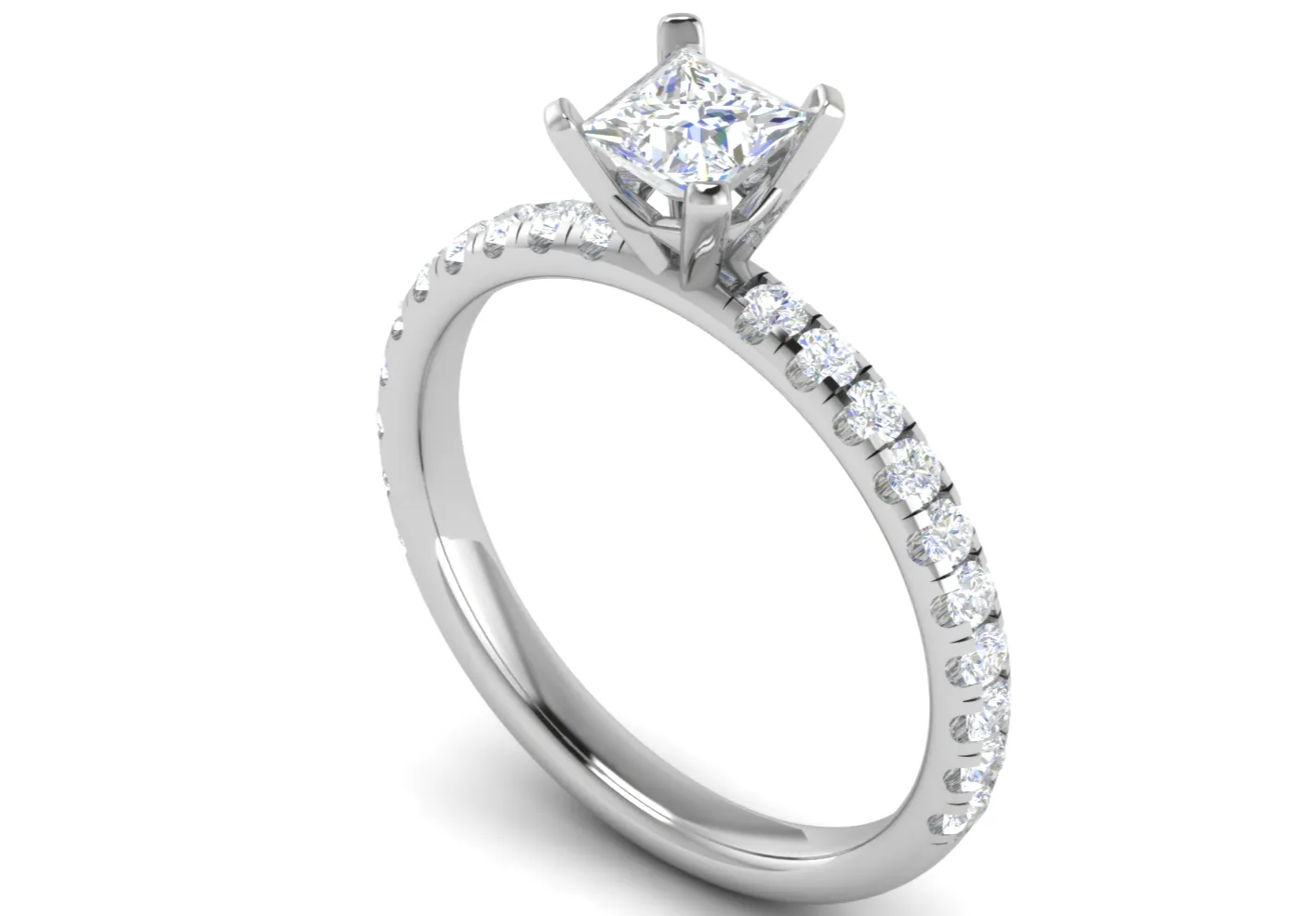 0.50cts Princess Cut Solitaire Platinum Diamond Ring JL PT RC AS 236
