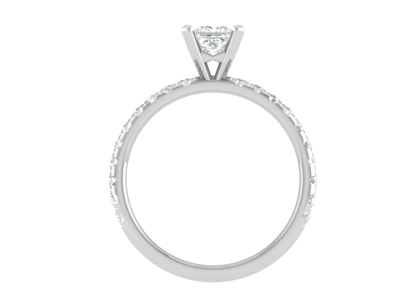0.50cts Princess Cut Solitaire Platinum Diamond Ring JL PT RC AS 236