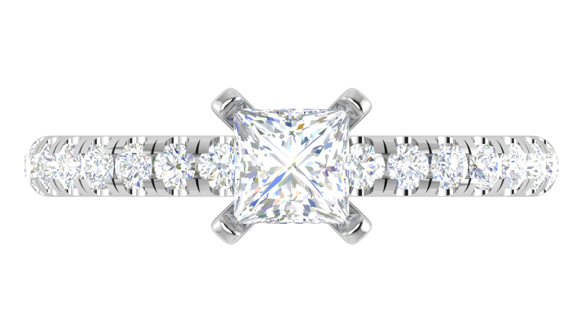 0.50cts Princess Cut Solitaire Platinum Diamond Ring JL PT RC AS 236