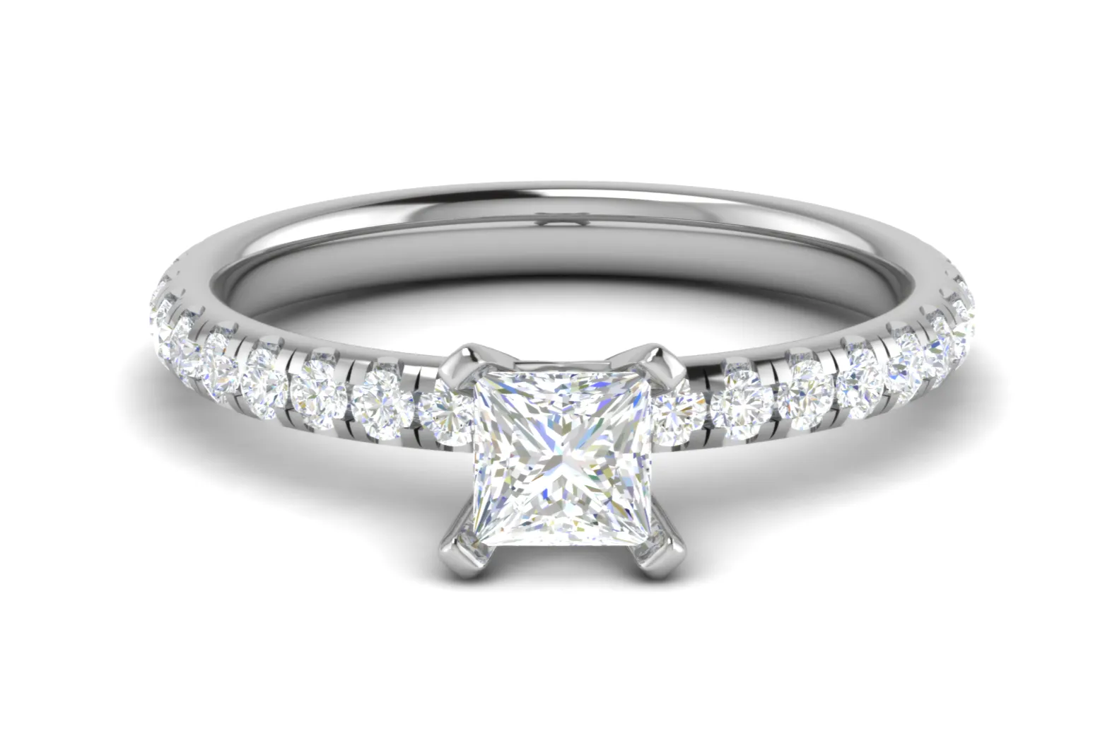 0.50cts Princess Cut Solitaire Platinum Diamond Ring JL PT RC AS 236