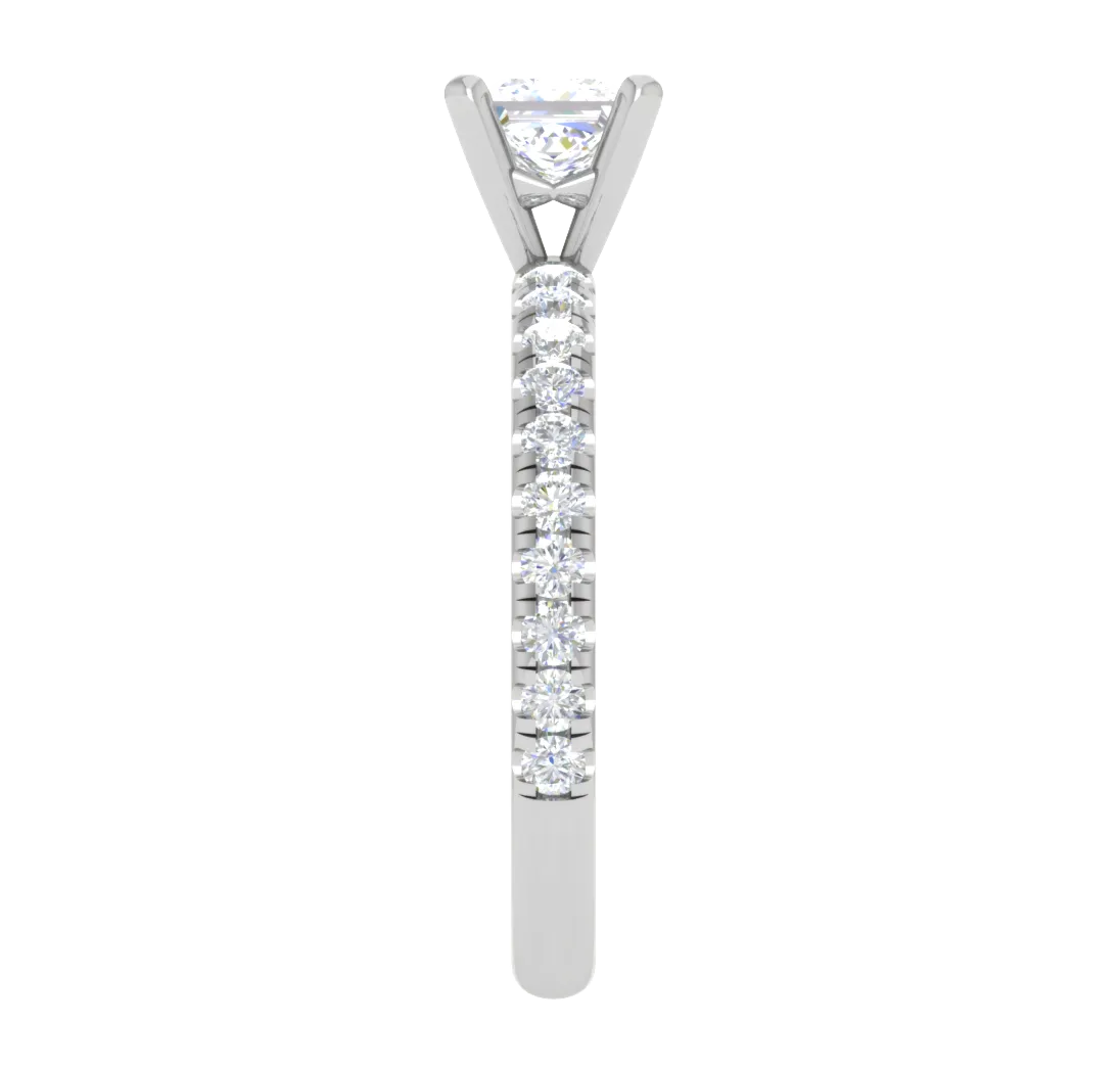 0.50cts Princess Cut Solitaire Platinum Diamond Ring JL PT RC AS 236