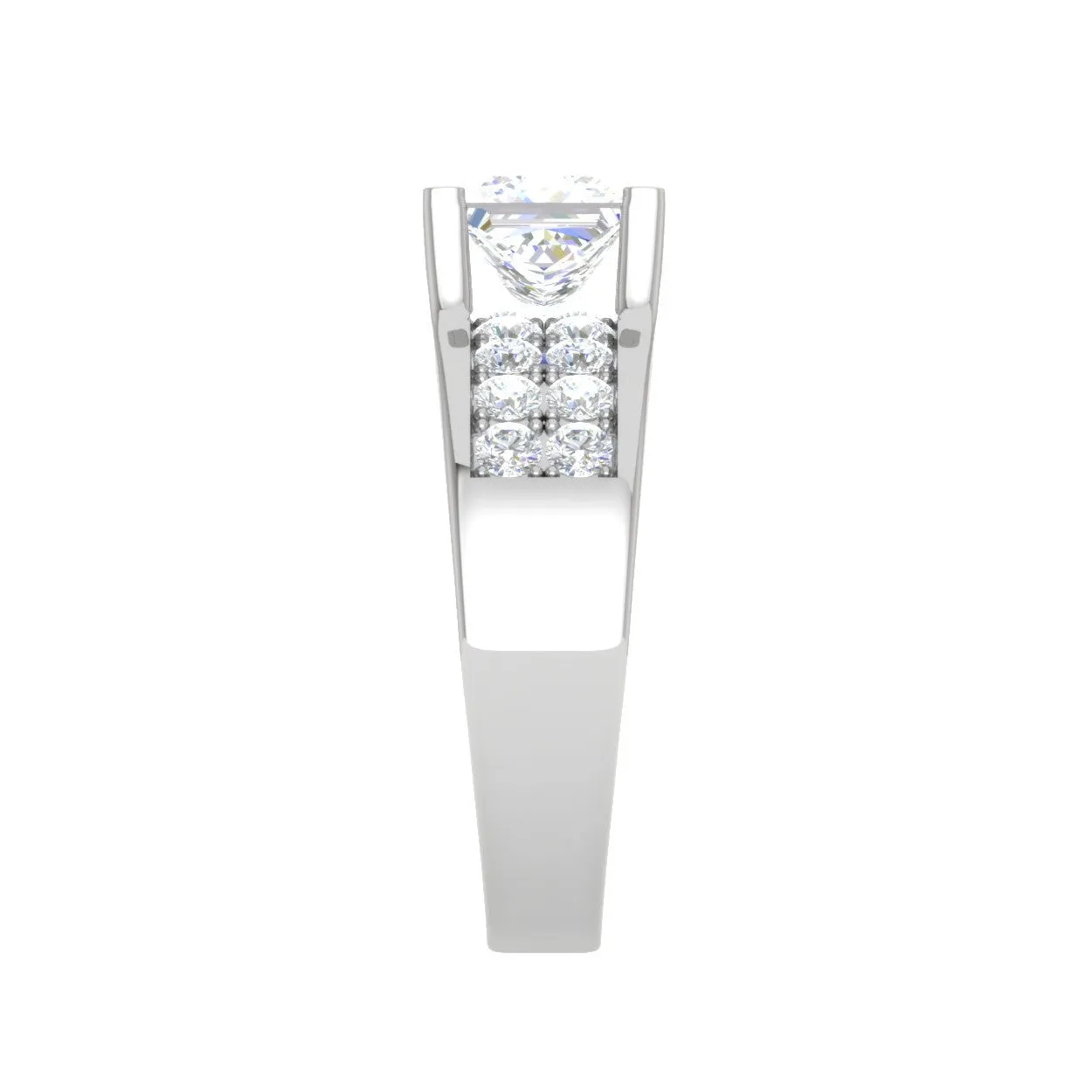 0.50cts. Princess Cut Solitaire Split Shank Platinum Engagement Ring JL PT EN7078WG