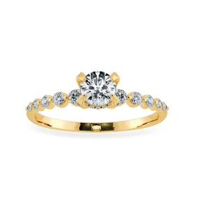 0.50cts. Solitaire Diamond Accents 18K Yellow Gold Ring JL AU 1202Y-A