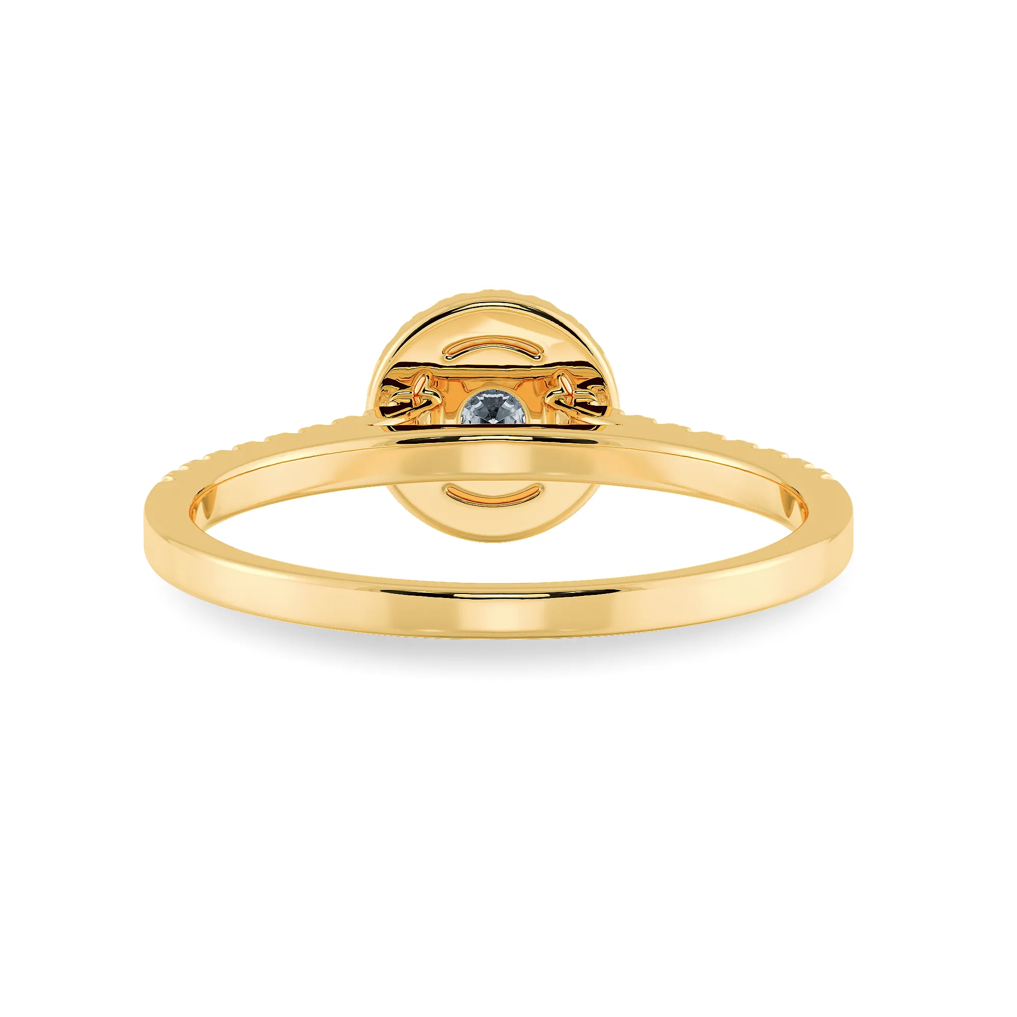 0.50cts. Solitaire Diamond Halo Shank 18K Yellow Gold Ring JL AU 1193Y-A