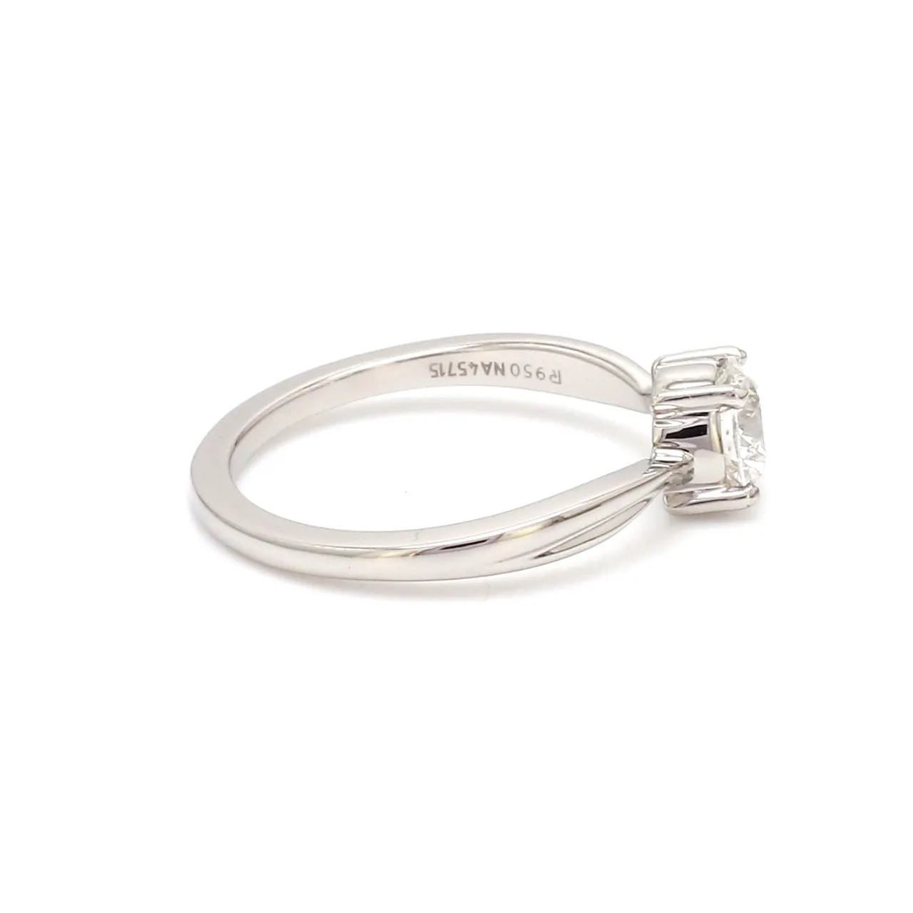 0.50cts Solitaire Diamond Platinum Twisted Shank Ring JL PT 2004-A