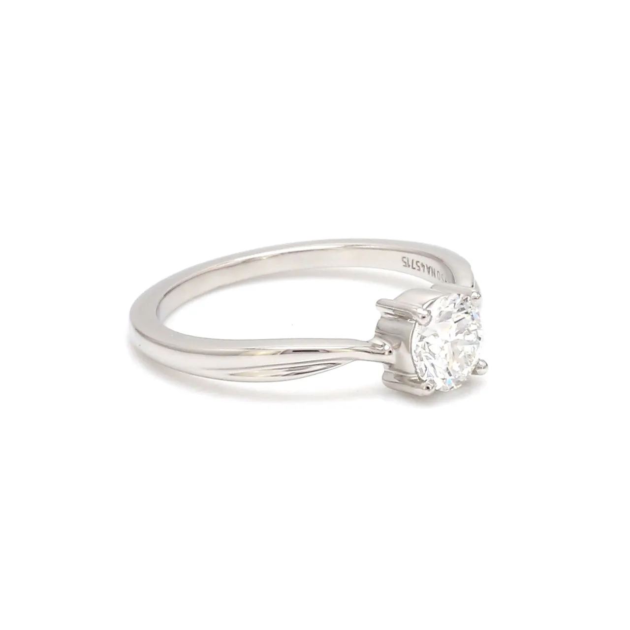 0.50cts Solitaire Diamond Platinum Twisted Shank Ring JL PT 2004-A