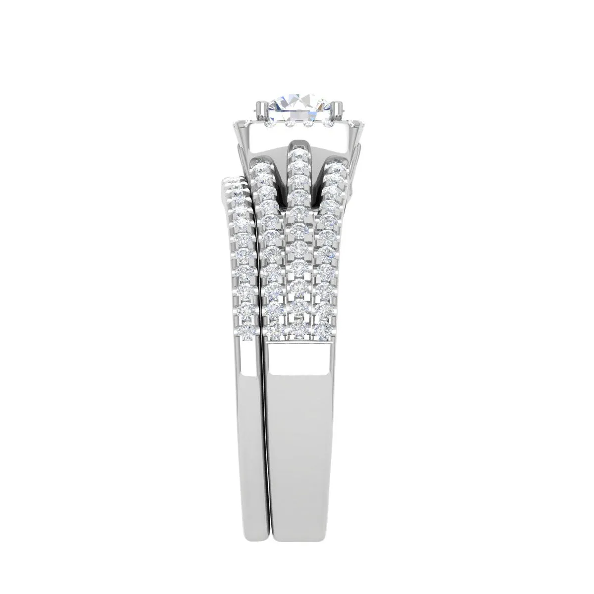 0.50cts Solitaire Halo Diamond Split Shank Platinum Ring JL PT RV RD 161